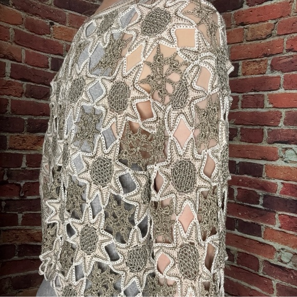 Handmade Crochet Star Pattern Cardigan - Picture 6 of 8